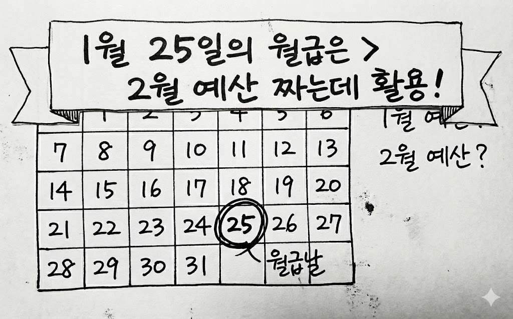 월급일 25일 기준 가계부 예산 잡기